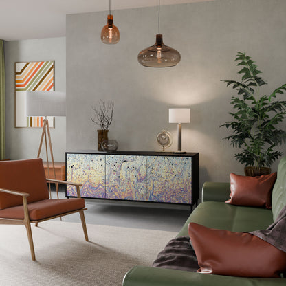 MOSAIC OF COLORS 3-Door Sideboard in Black Finish