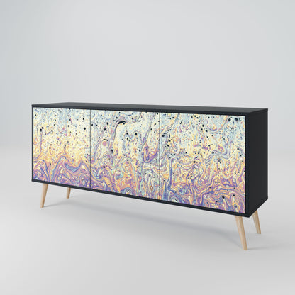 MOSAIC OF COLORS 3-Door Sideboard in Black Finish