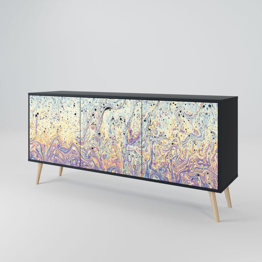 MOSAIC OF COLORS 3-Door Sideboard in Black Finish