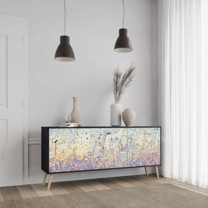 MOSAIC OF COLORS 3-Door Sideboard in Black Finish
