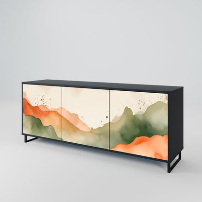 WATERCOLOUR PEAKS 3-Door Sideboard in Black Finish