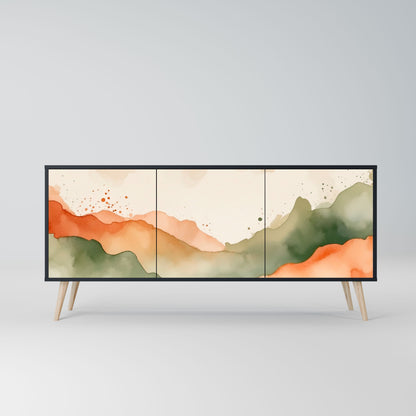 WATERCOLOUR PEAKS 3-Door Sideboard in Black Finish
