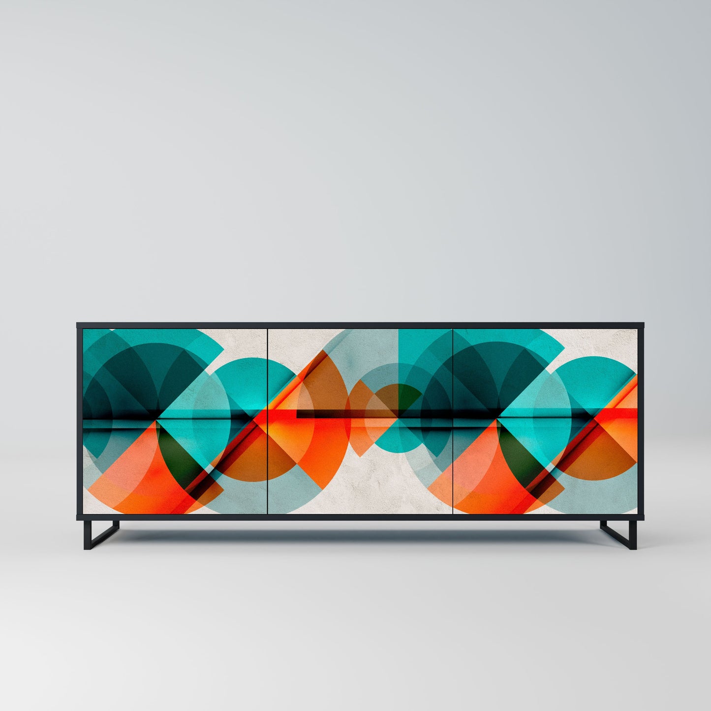 CIRCULAR RHAPSODY Madia a 3 Ante in Finitura Nera