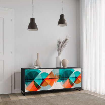 CIRCULAR RHAPSODY Madia a 3 Ante in Finitura Nera