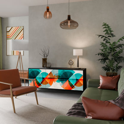 CIRCULAR RHAPSODY Madia a 3 Ante in Finitura Nera