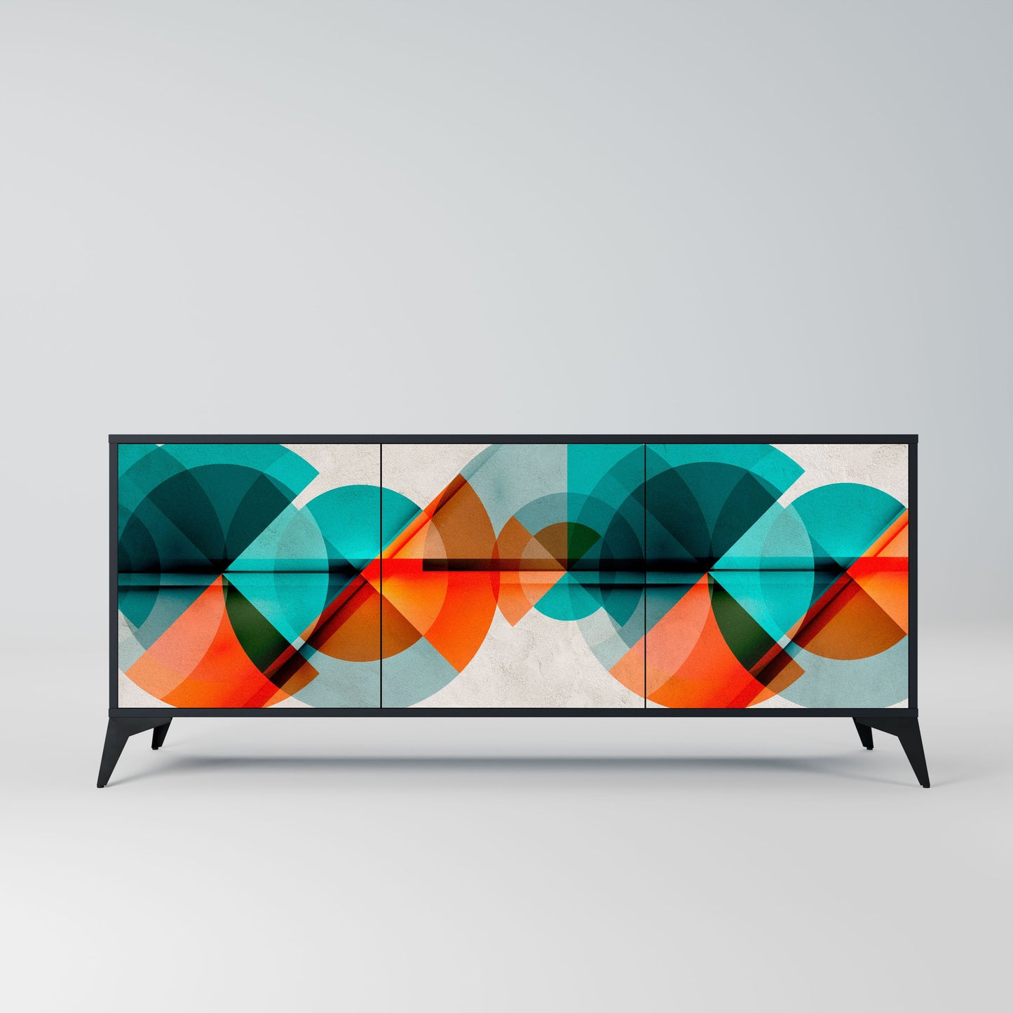 CIRCULAR RHAPSODY Madia a 3 Ante in Finitura Nera