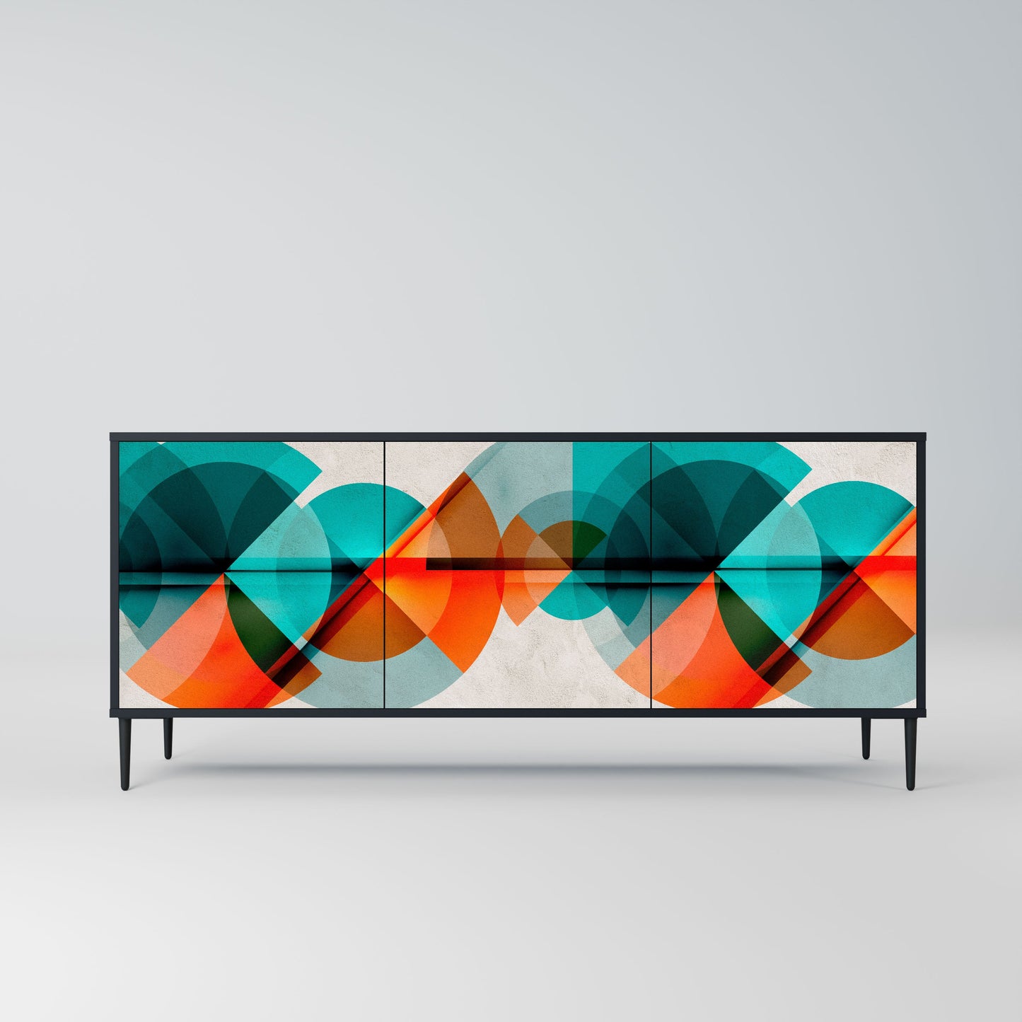 CIRCULAR RHAPSODY Madia a 3 Ante in Finitura Nera