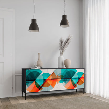 CIRCULAR RHAPSODY Madia a 3 Ante in Finitura Nera