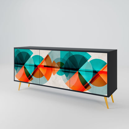 CIRCULAR RHAPSODY Madia a 3 Ante in Finitura Nera