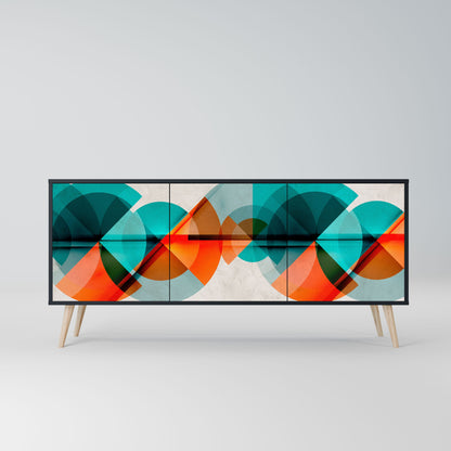 CIRCULAR RHAPSODY Madia a 3 Ante in Finitura Nera