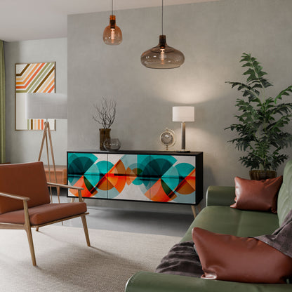 CIRCULAR RHAPSODY Madia a 3 Ante in Finitura Nera