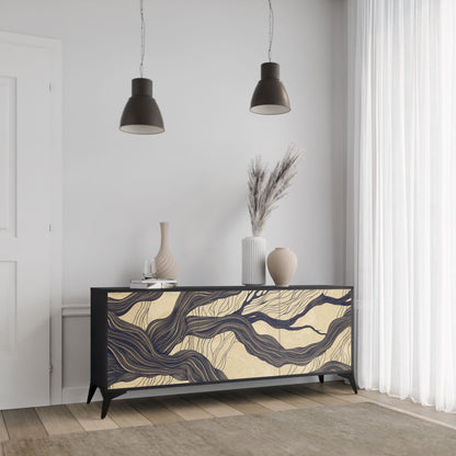 UNIFIED FRAGMENTS 3-Door Sideboard in Black Finish