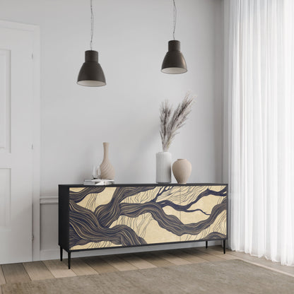 UNIFIED FRAGMENTS 3-Door Sideboard in Black Finish