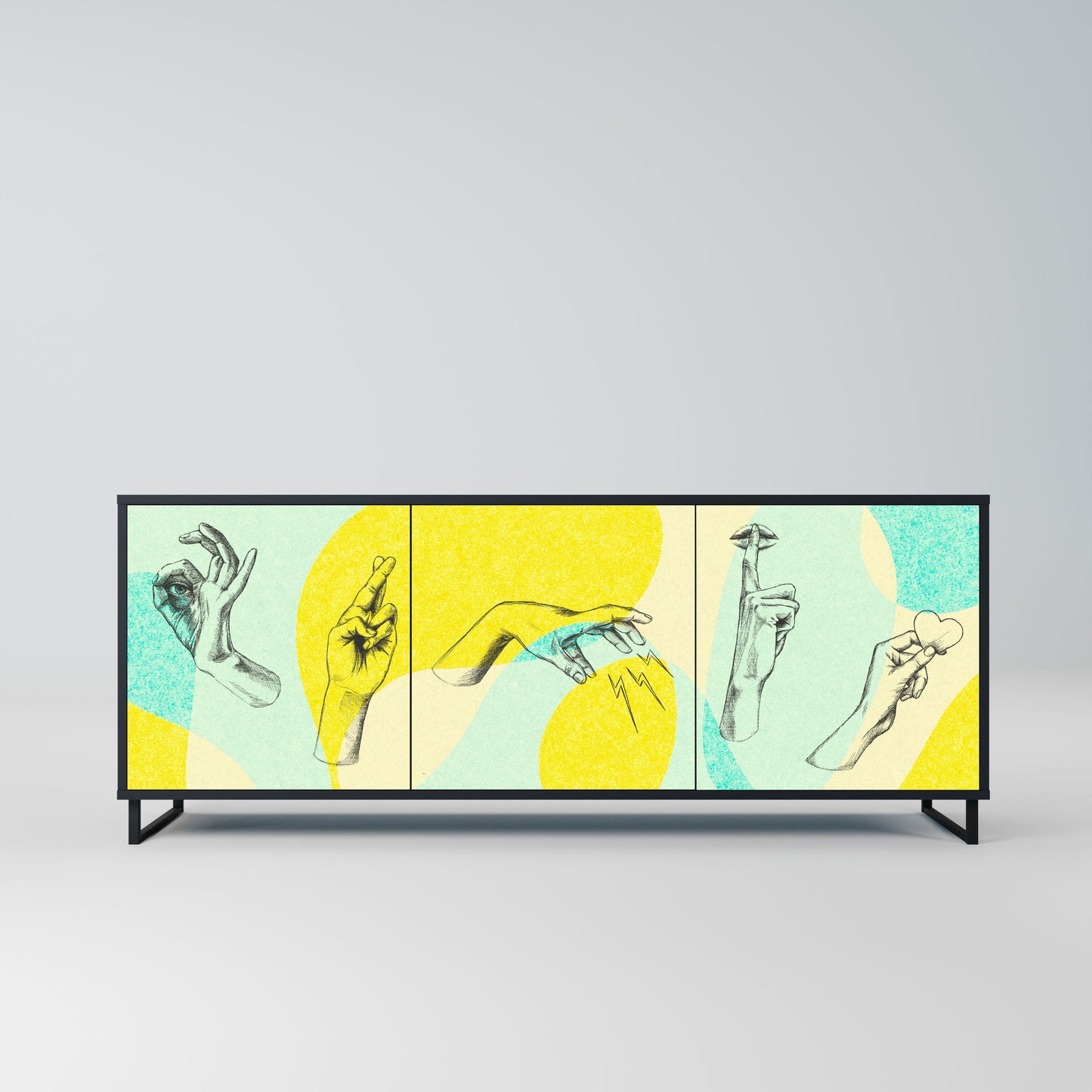 BODY LANGUAGE 3-Door Sideboard in Black Finish