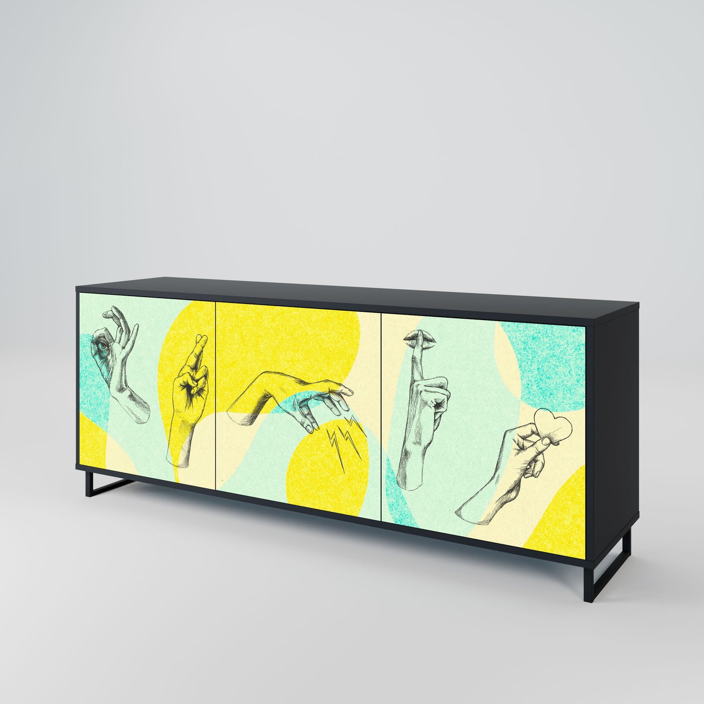 BODY LANGUAGE 3-Door Sideboard in Black Finish