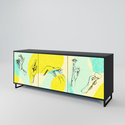 BODY LANGUAGE 3-Door Sideboard in Black Finish