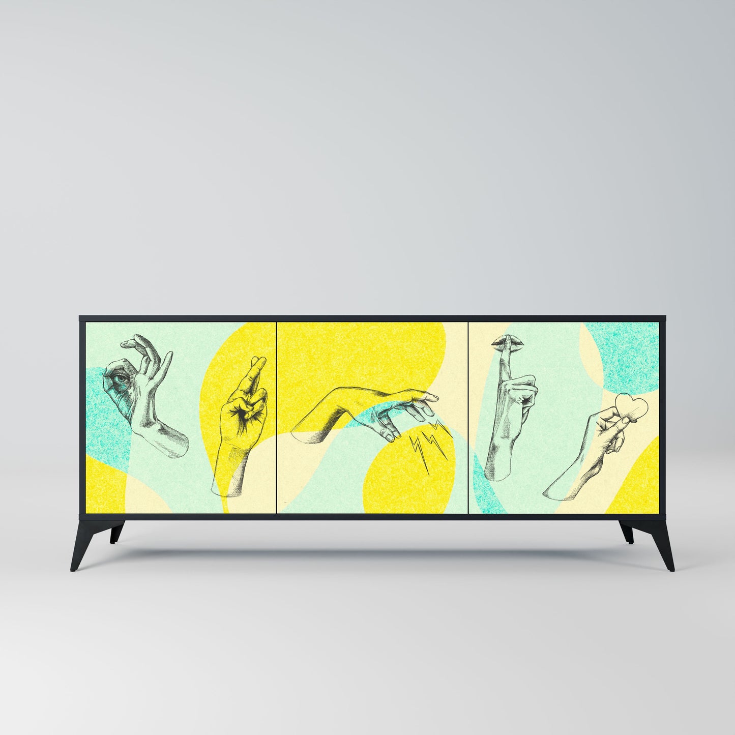 BODY LANGUAGE 3-Door Sideboard in Black Finish