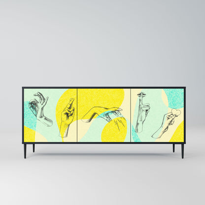 BODY LANGUAGE 3-Door Sideboard in Black Finish