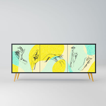 BODY LANGUAGE 3-Door Sideboard in Black Finish