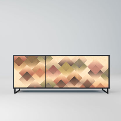GEOMETRIC FUSION 3-Door Sideboard in Black Finish