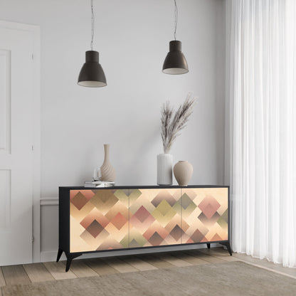 GEOMETRIC FUSION 3-Door Sideboard in Black Finish