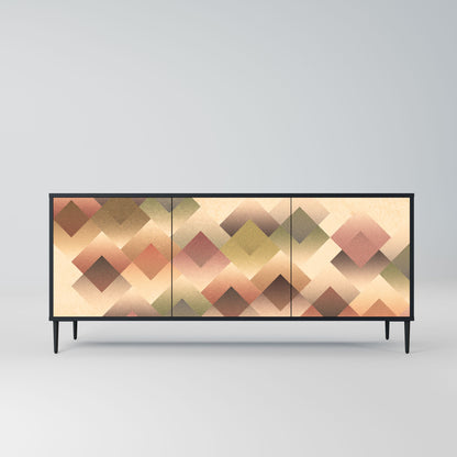 GEOMETRIC FUSION 3-Door Sideboard in Black Finish