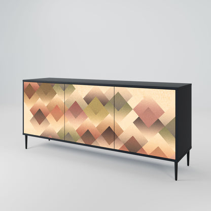 GEOMETRIC FUSION 3-Door Sideboard in Black Finish