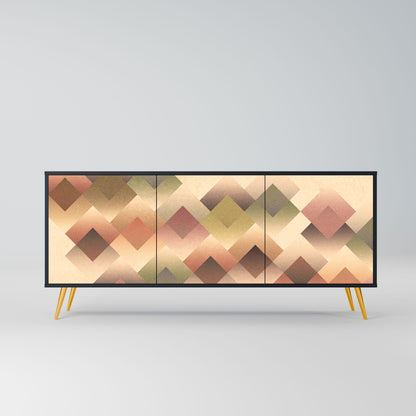 GEOMETRIC FUSION 3-Door Sideboard in Black Finish