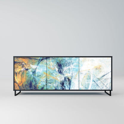ABSTRACT THOUGHTS 3-Door Sideboard in Black Finish
