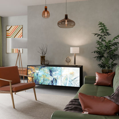 ABSTRACT THOUGHTS 3-Door Sideboard in Black Finish