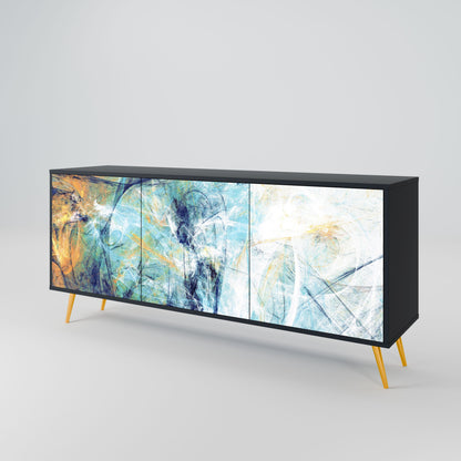 ABSTRACT THOUGHTS 3-Door Sideboard in Black Finish