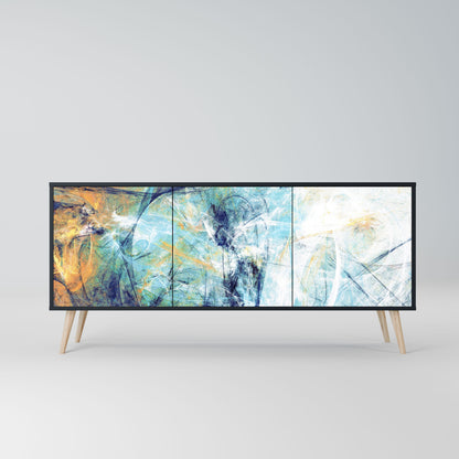 ABSTRACT THOUGHTS 3-Door Sideboard in Black Finish