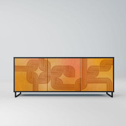 STRENGTHENING RELATION 3-Door Sideboard in Black Finish