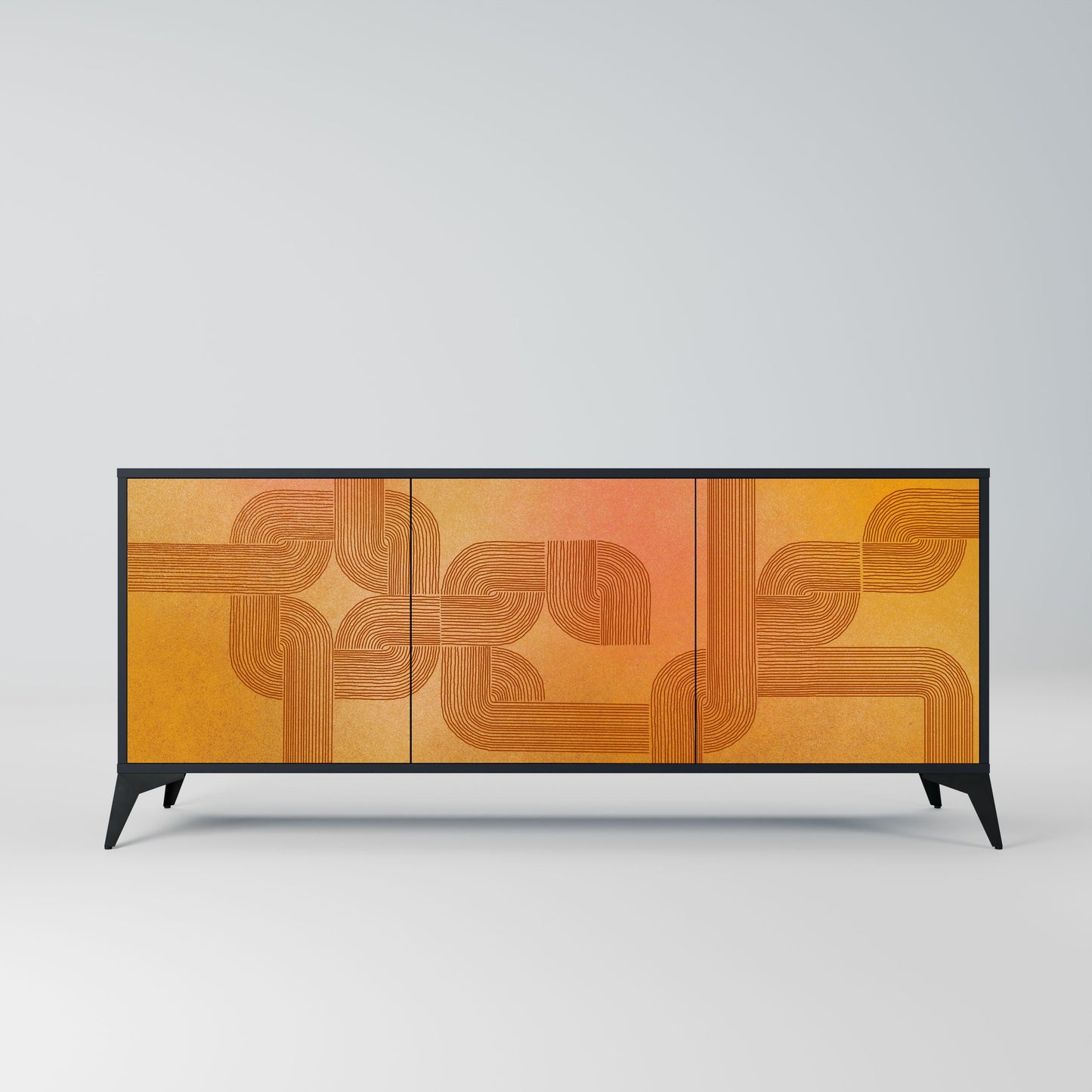 STRENGTHENING RELATION 3-Door Sideboard in Black Finish