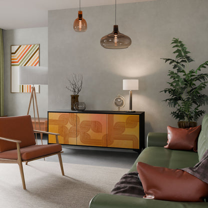 STRENGTHENING RELATION 3-Door Sideboard in Black Finish