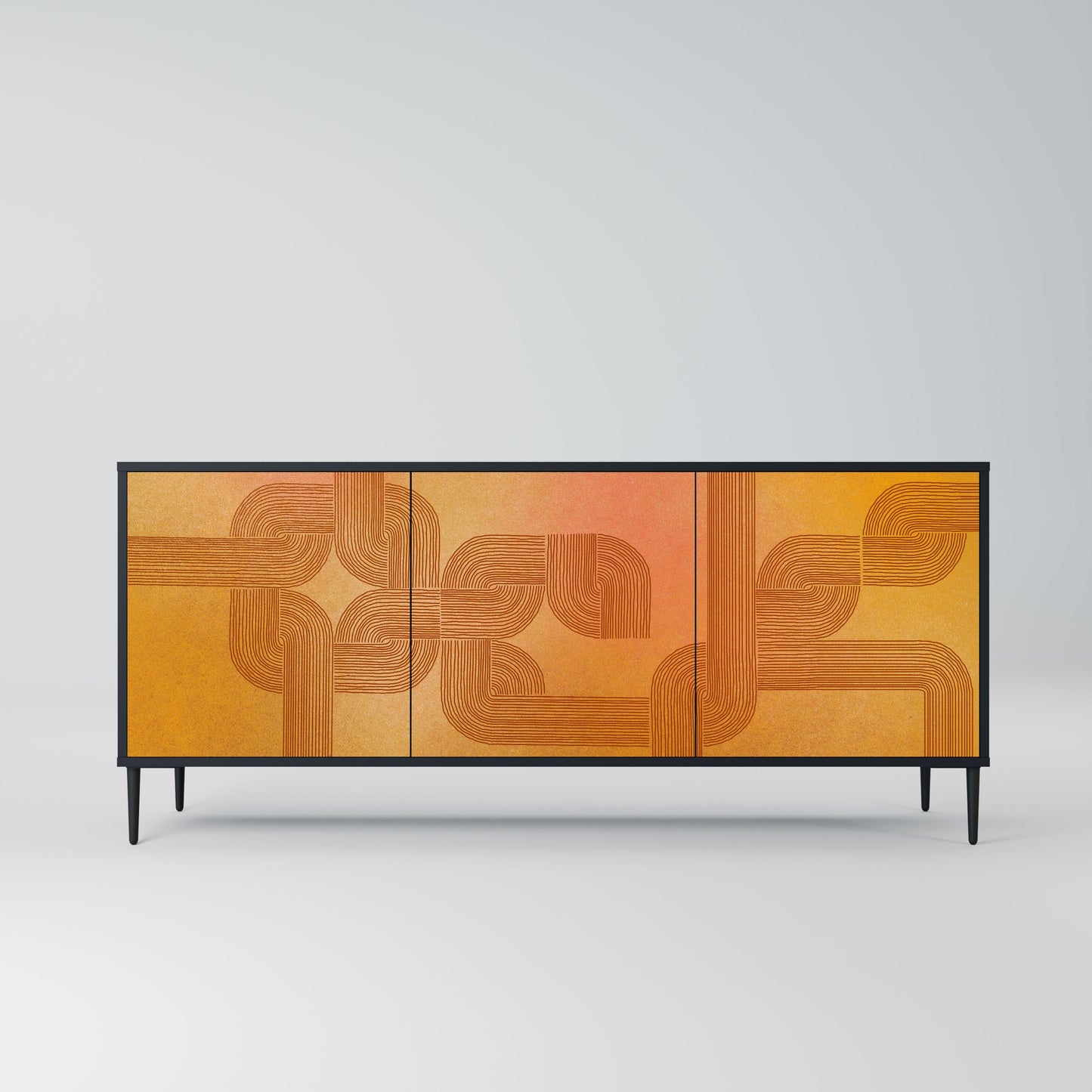 STRENGTHENING RELATION 3-Door Sideboard in Black Finish