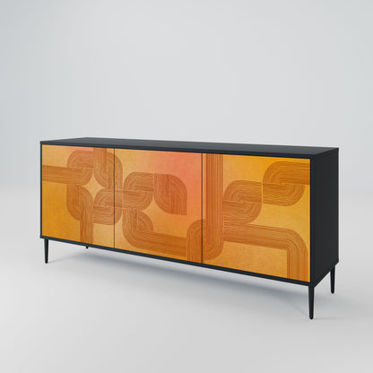 STRENGTHENING RELATION 3-Door Sideboard in Black Finish