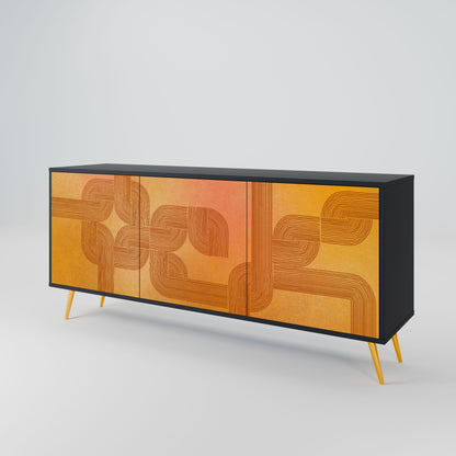 STRENGTHENING RELATION 3-Door Sideboard in Black Finish