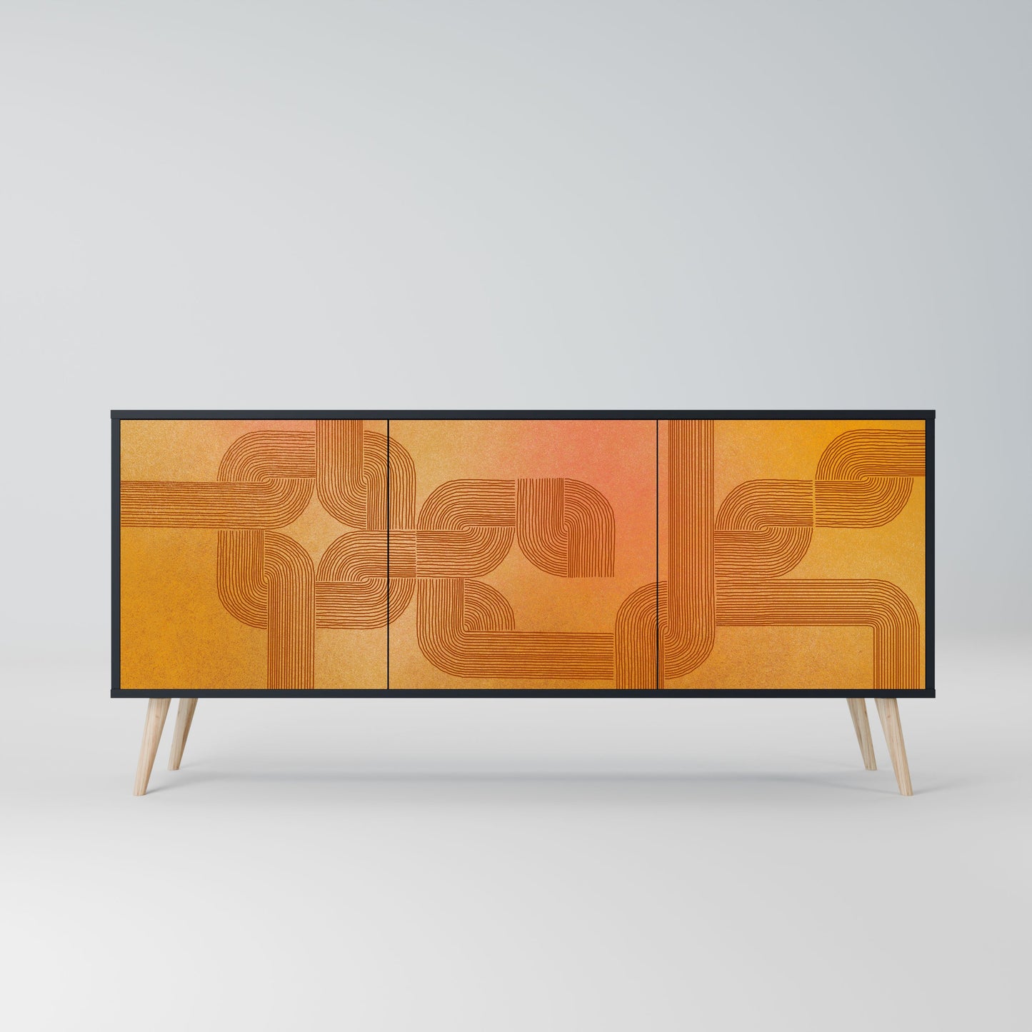 STRENGTHENING RELATION 3-Door Sideboard in Black Finish