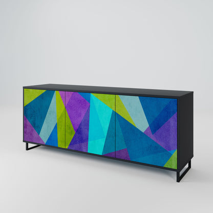 COLD SHOWCASE 3-Door Sideboard in Black Finish