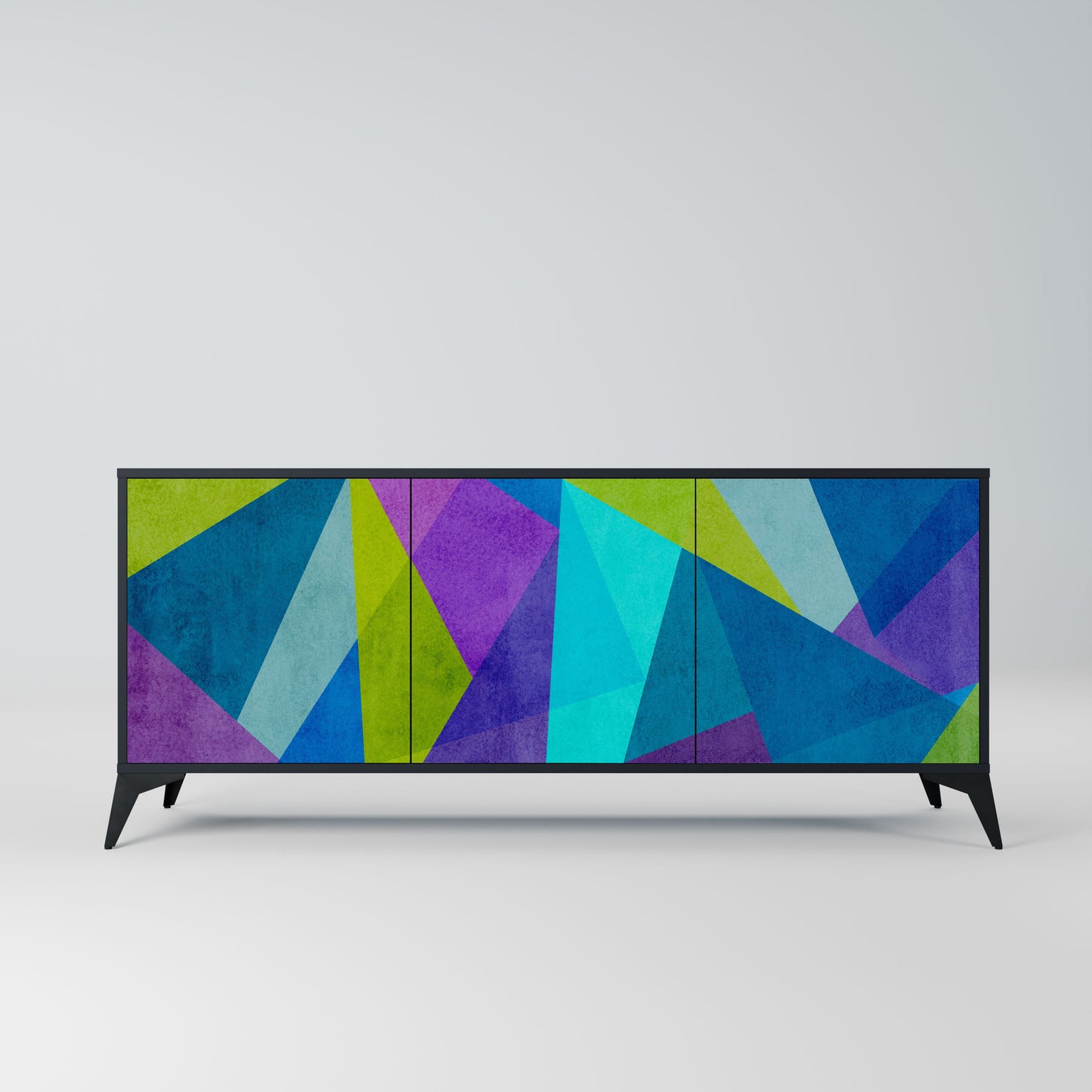 COLD SHOWCASE 3-Door Sideboard in Black Finish