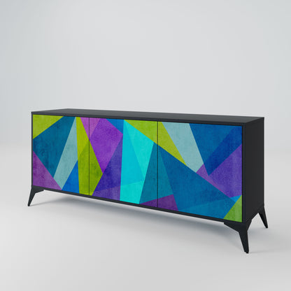 COLD SHOWCASE 3-Door Sideboard in Black Finish