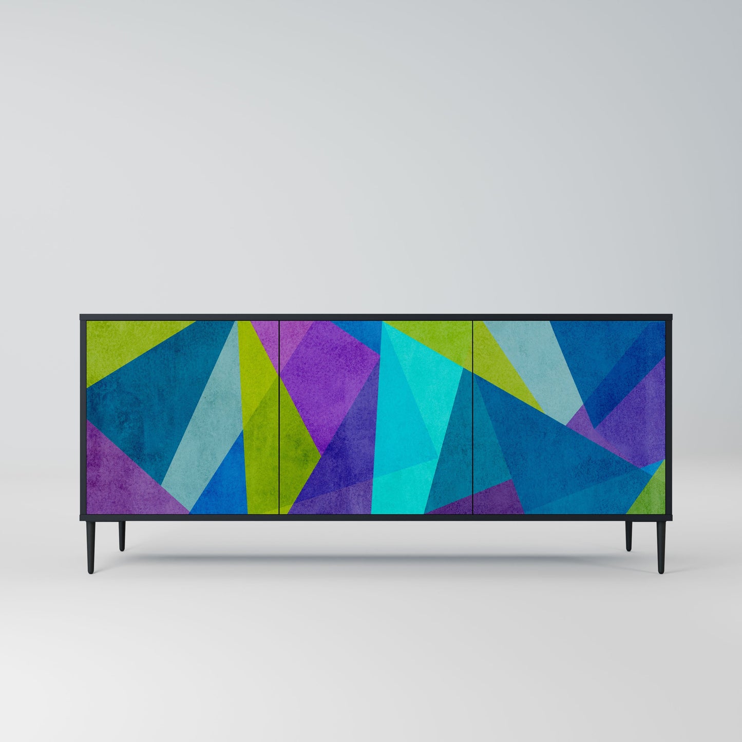 COLD SHOWCASE 3-Door Sideboard in Black Finish