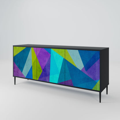 COLD SHOWCASE 3-Door Sideboard in Black Finish