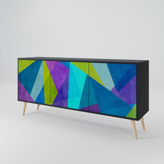 COLD SHOWCASE 3-Door Sideboard in Black Finish