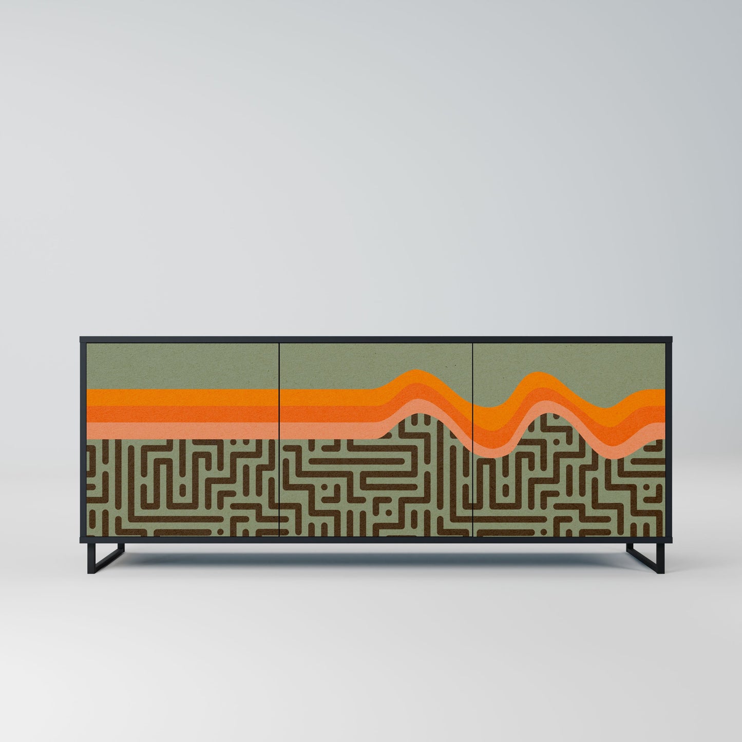 SIMPLE SOLUTIONS 3-Door Sideboard in Black Finish