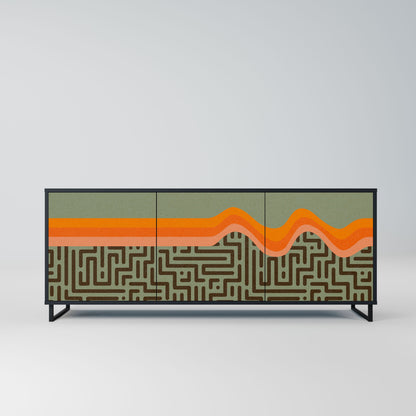 SIMPLE SOLUTIONS 3-Door Sideboard in Black Finish