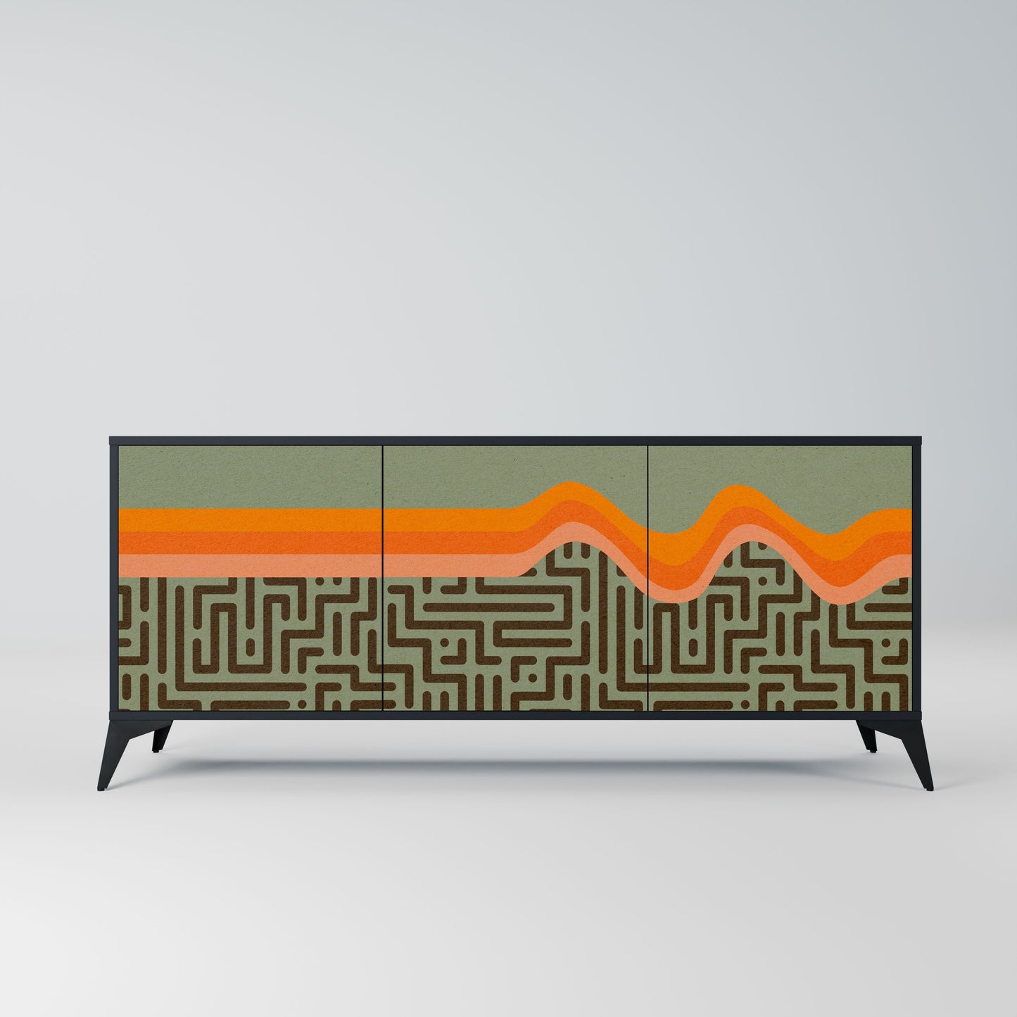 SIMPLE SOLUTIONS 3-Door Sideboard in Black Finish