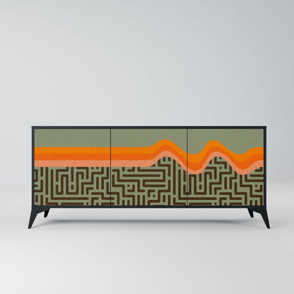 SIMPLE SOLUTIONS 3-Door Sideboard in Black Finish