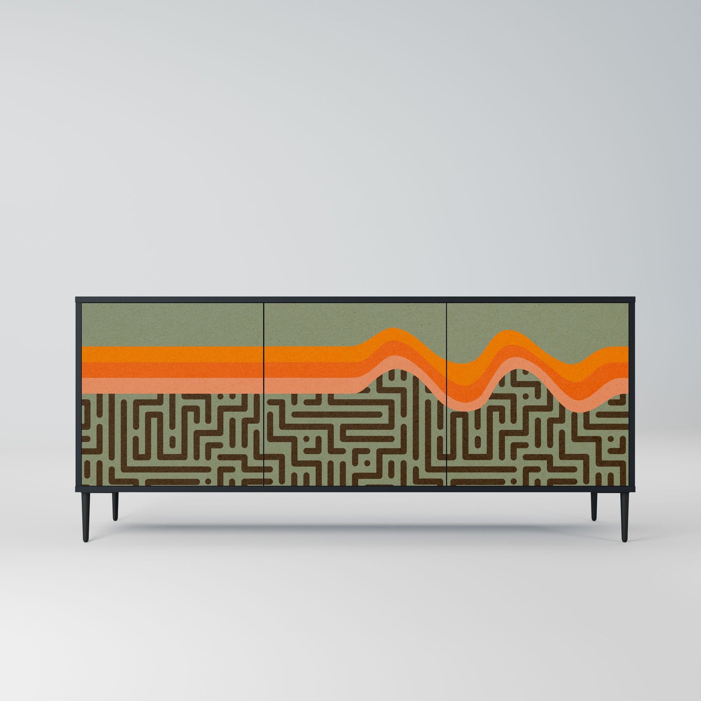 SIMPLE SOLUTIONS 3-Door Sideboard in Black Finish